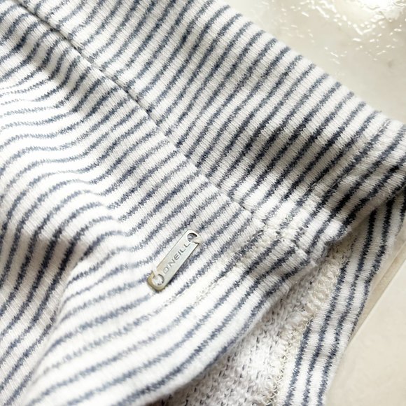 O'Neill Slate & White Striped Hooded Sweatshirt Women Small (S) - Picture 3 of 4